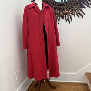 Vintage 100% Cashmere Red Coat Women's Project Craft Fabric 23x44 Upcycle F/W
